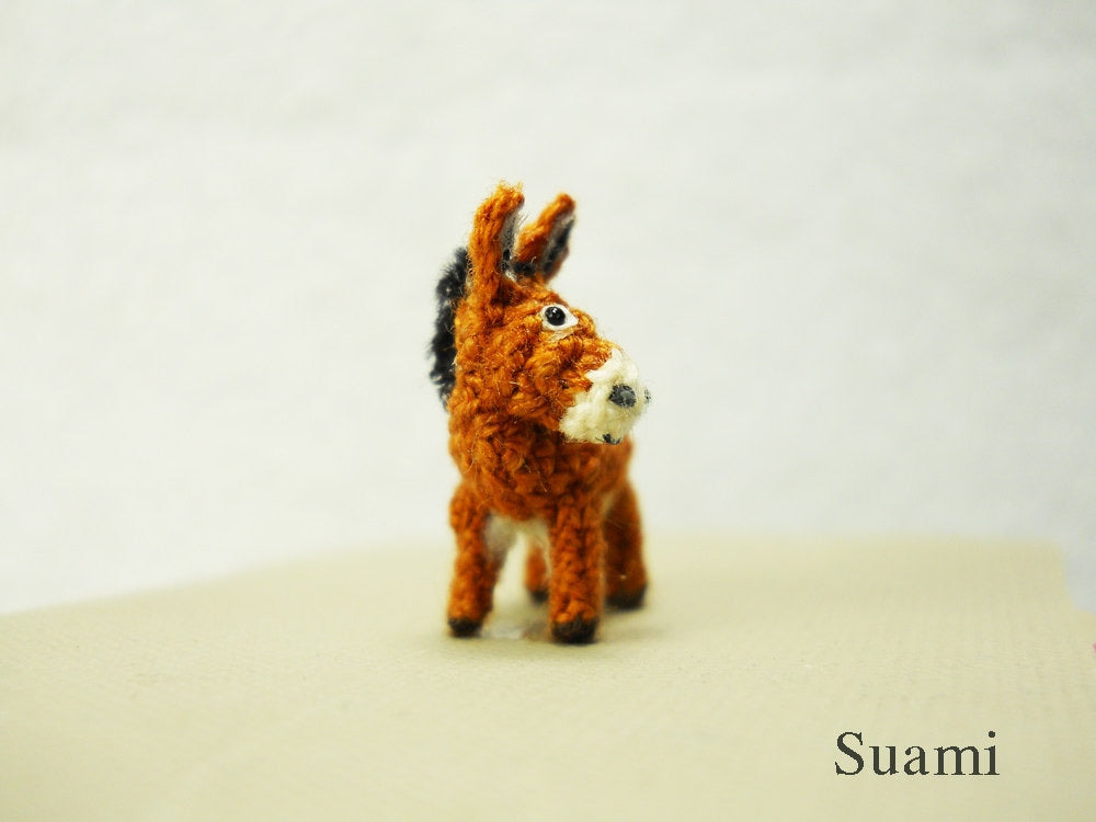 Miniature Brown Donkey 0.6 Inch - Made To Order