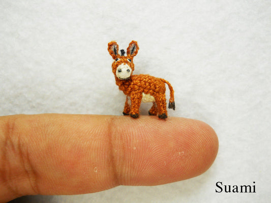 Miniature Brown Donkey 0.6 Inch - Made To Order