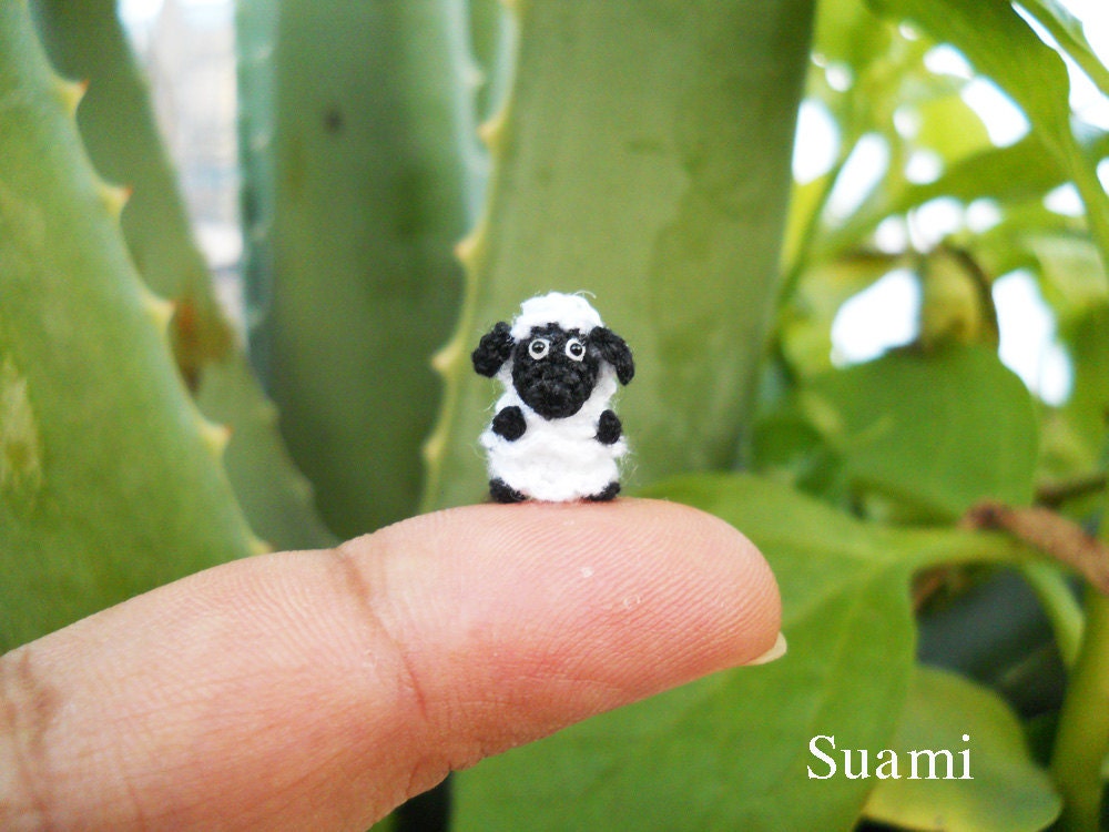 Micro Miniature Sheep - Tiny Mini Amigurumi Crochet Stuffed Animals - Made To Order