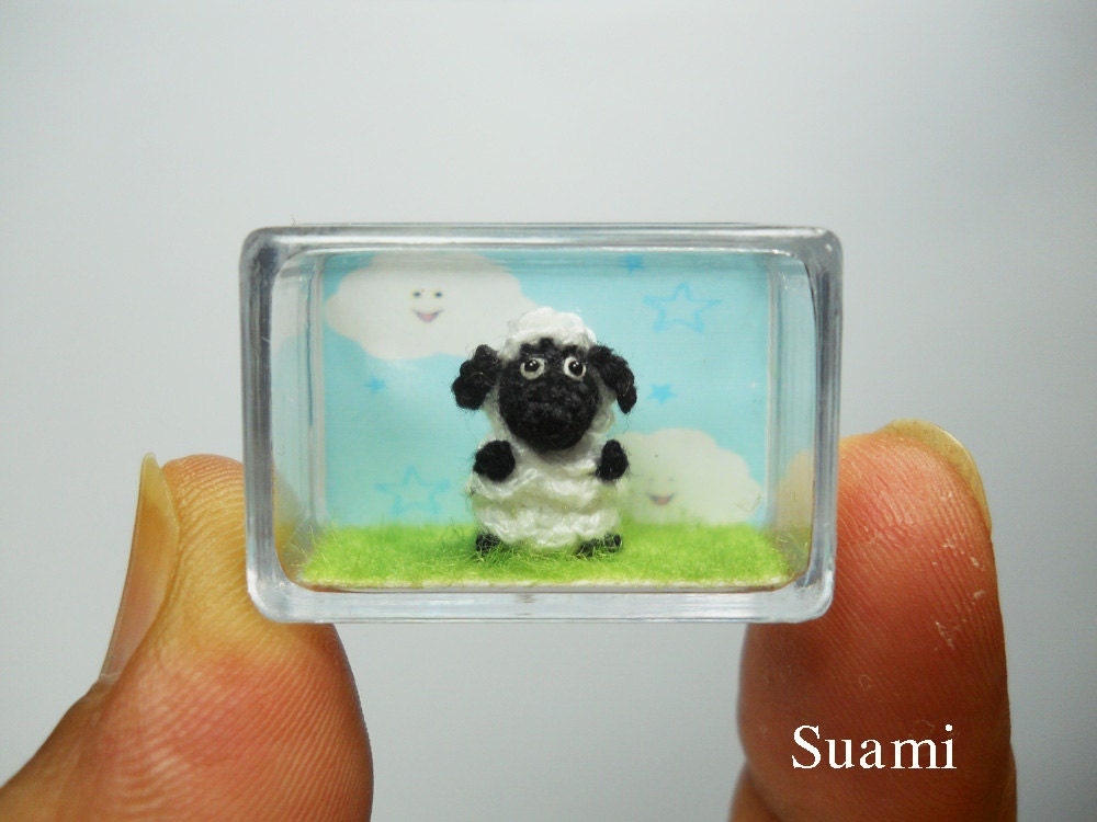 Micro Miniature Sheep - Tiny Mini Amigurumi Crochet Stuffed Animals - Made To Order