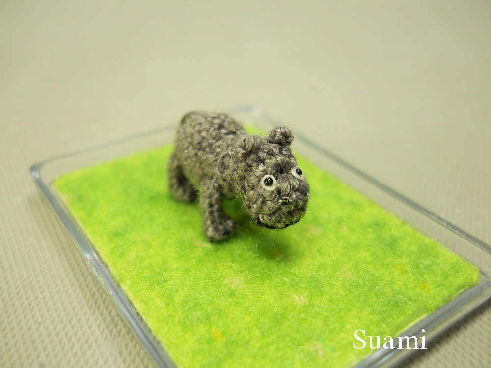 Micro Baby Hippo - Teeny Tiny Amigurumi Miniature Crochet Animal Toys - Made To Order