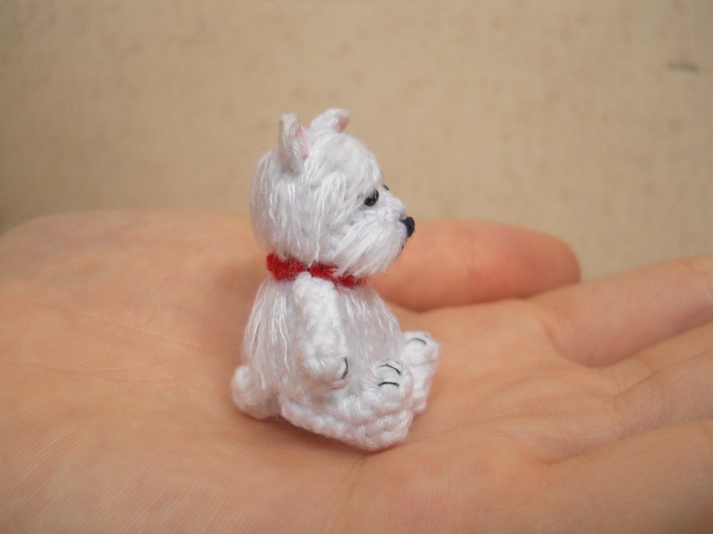White Westie - Crochet Miniature Dog Stuffed Animals - Made To Order