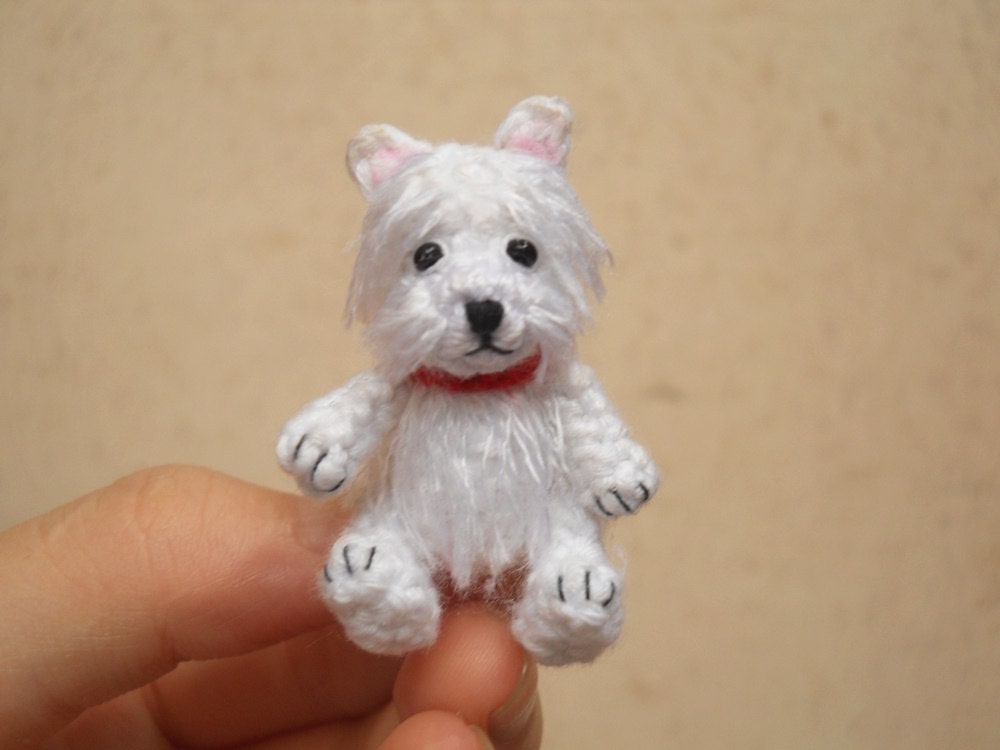 White Westie - Crochet Miniature Dog Stuffed Animals - Made To Order