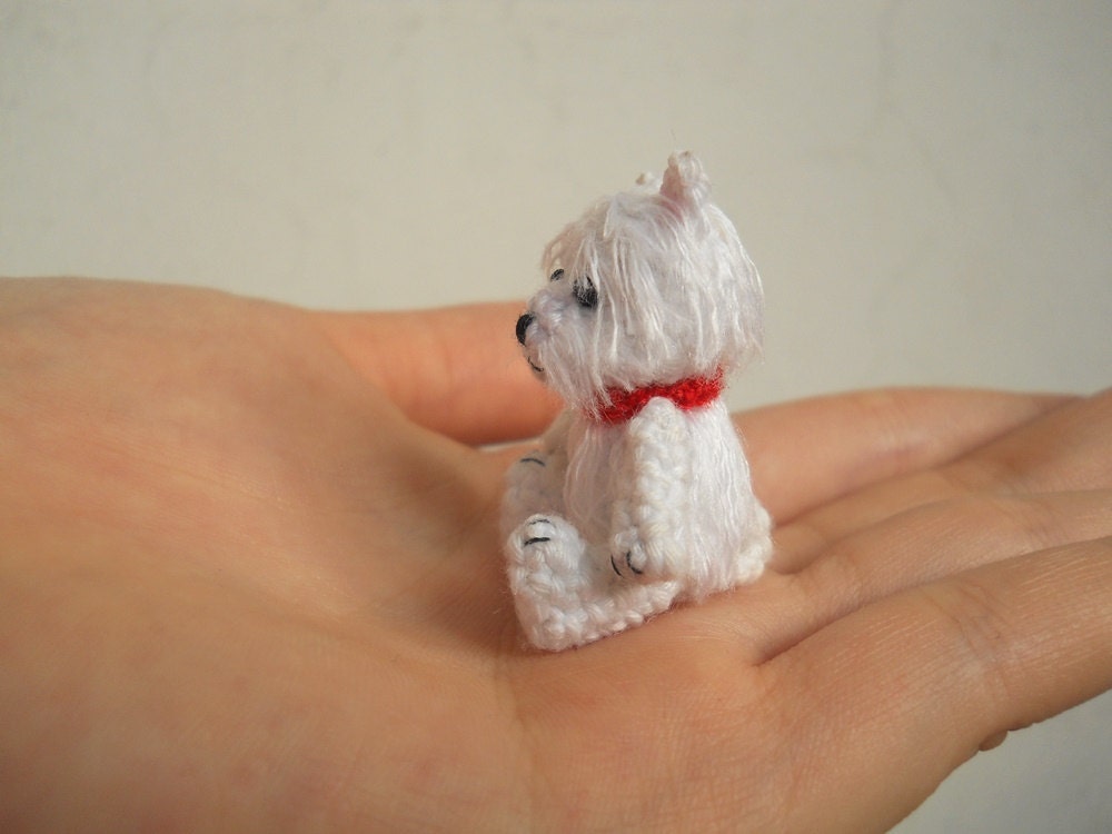 White Westie - Crochet Miniature Dog Stuffed Animals - Made To Order