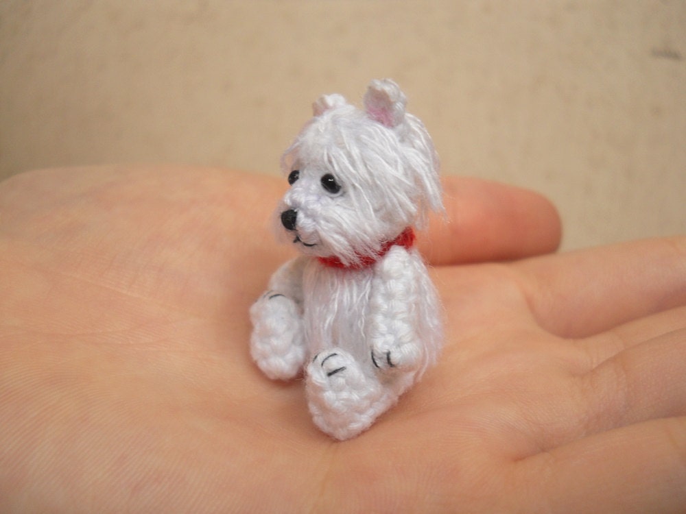 White Westie - Crochet Miniature Dog Stuffed Animals - Made To Order
