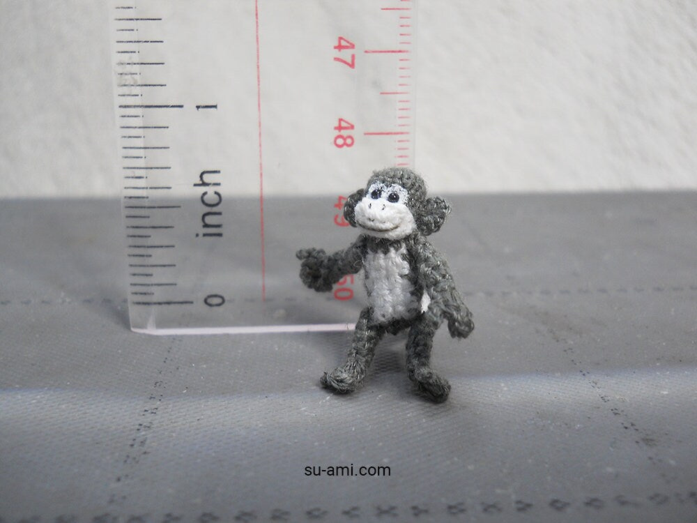 Micro Mini Monkey - Tiny Crocheted Monkeys - Made to Order