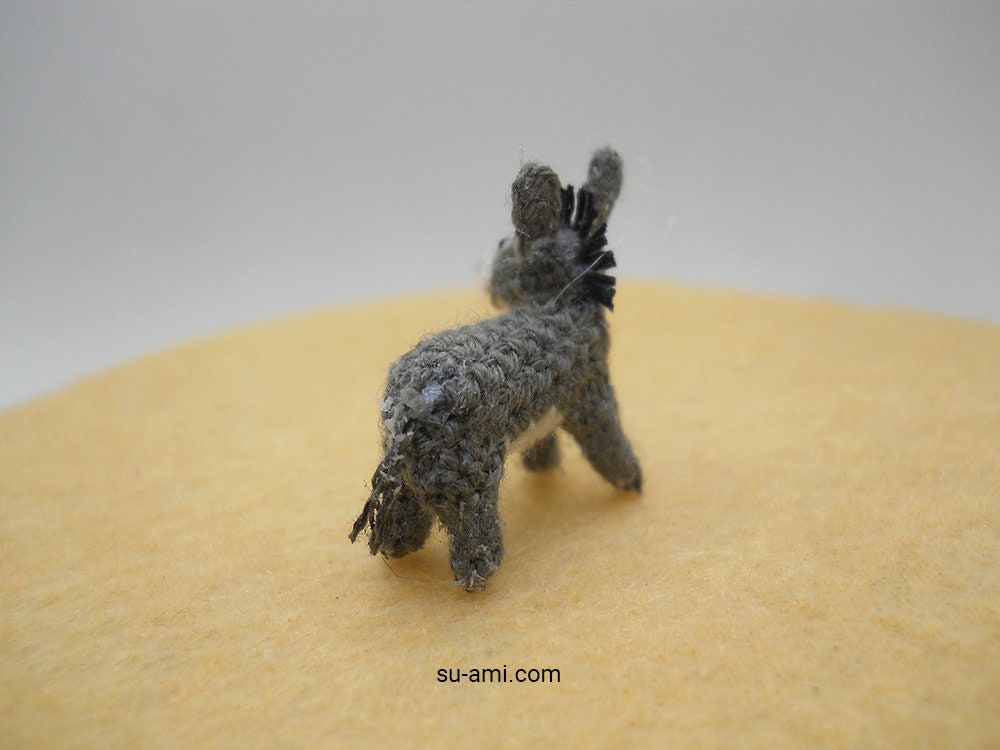Miniature Donkey 0.6 Inch - Micro Crochet Animals - Made To Order