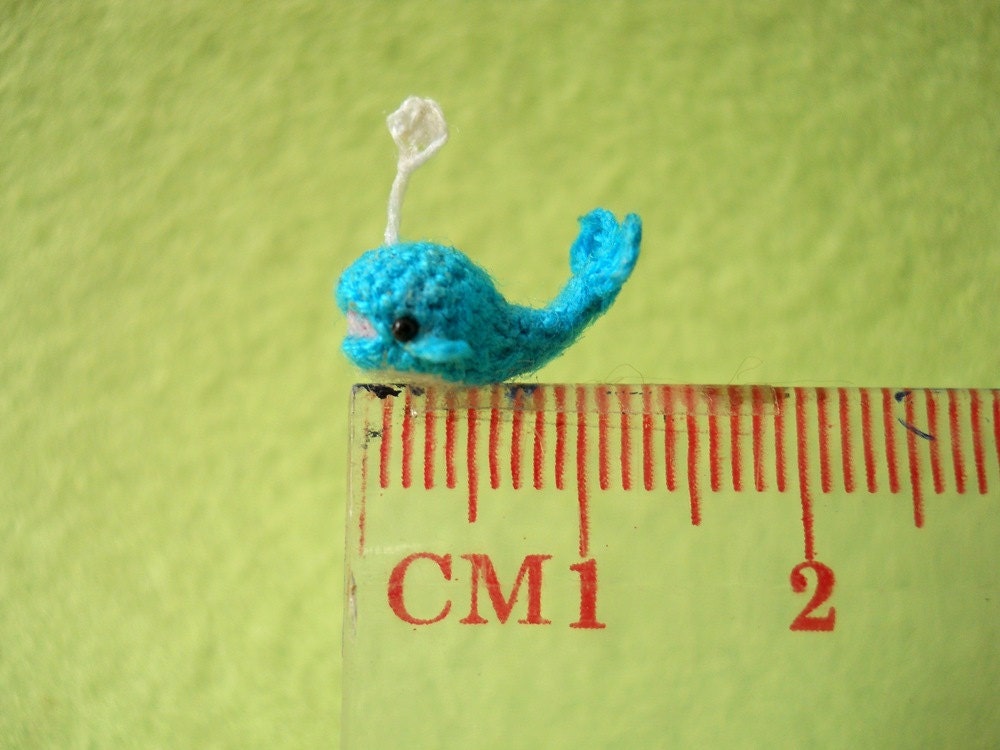 Miniature Crochet Whale Amigurumi - Mini Plush Blue Whale Dolphin - Made To Order
