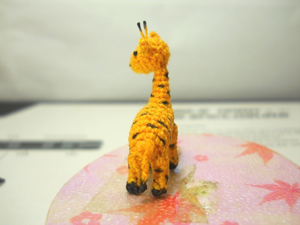 Mini Miniature Crochet Giraffe - Tiny Amigurumi Miniature Thread Animal Doll - Made To Order
