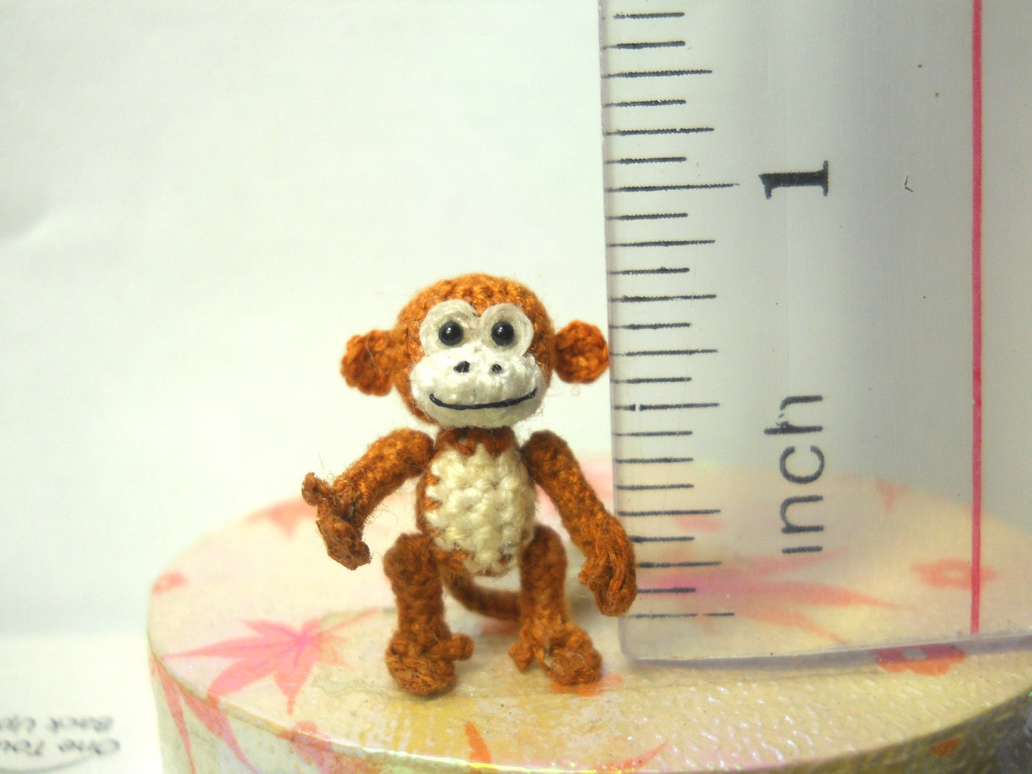 Micro Miniature Monkey - Thread Art Crochet Tiny Stuffed Animals - Made to Order