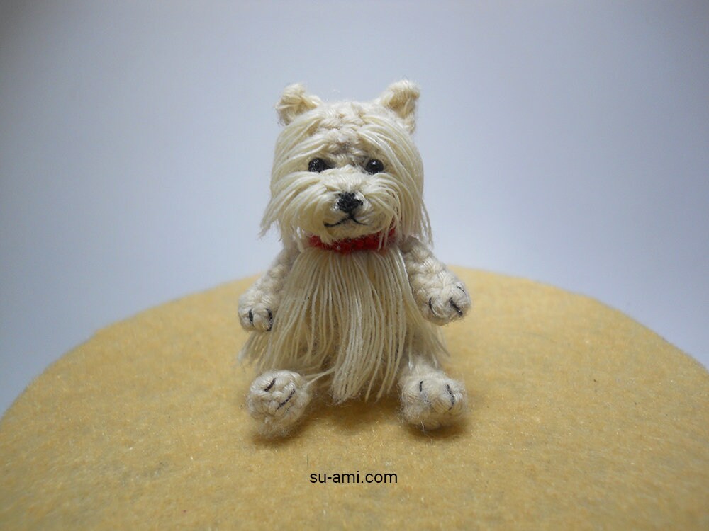 Mini Stuffed Crochet Miniature Doll Pet Dog Terrier - Made To Order