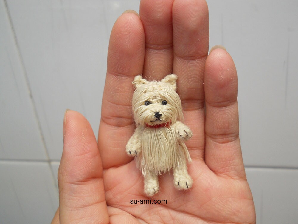 Mini Stuffed Crochet Miniature Doll Pet Dog Terrier - Made To Order