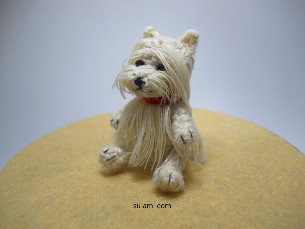Mini Stuffed Crochet Miniature Doll Pet Dog Terrier - Made To Order