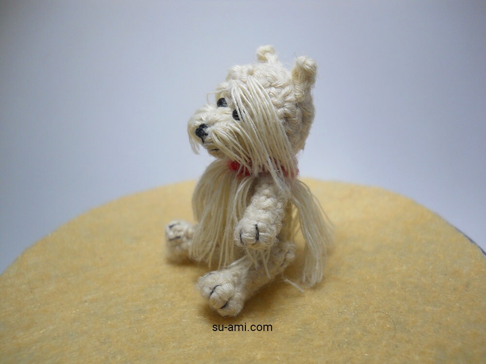 Mini Stuffed Crochet Miniature Doll Pet Dog Terrier - Made To Order
