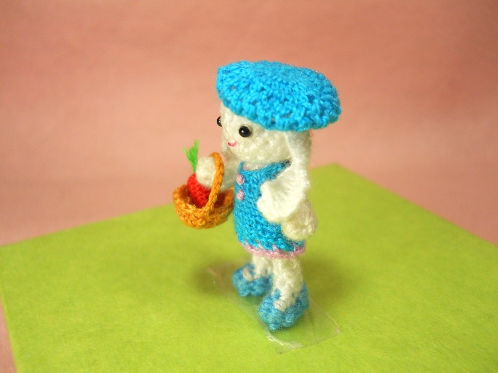 Crochet Bunny Amigurumi Doll - Teeny Tiny Miniature Plush Toy - Made To Order