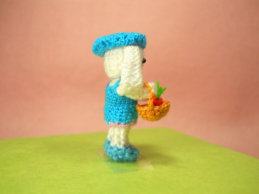 Crochet Bunny Amigurumi Doll - Teeny Tiny Miniature Plush Toy - Made To Order