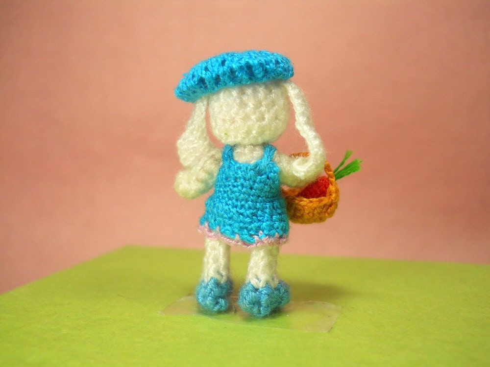 Crochet Bunny Amigurumi Doll - Teeny Tiny Miniature Plush Toy - Made To Order