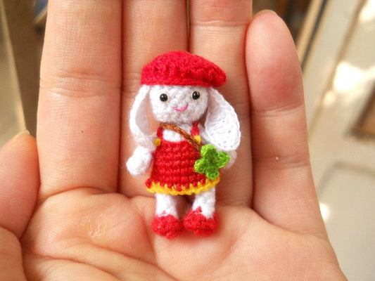 Bunny Rabbit Girl - Amigurumi Crochet Tiny Stuffed Animal - Made To Order
