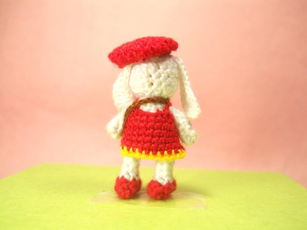 Bunny Rabbit Girl - Amigurumi Crochet Tiny Stuffed Animal - Made To Order