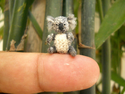 Miniature Koala Bear Amigurumi - Micro Crochet Bear Stuffed Animal - Made To Order