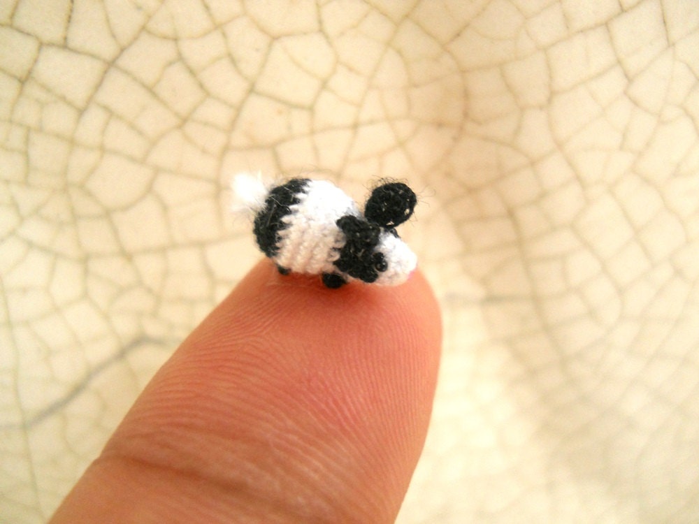 Mini Bunny Rabbit Amigurumi - Micro Crochet Tiny Animal Doll - Made To Order