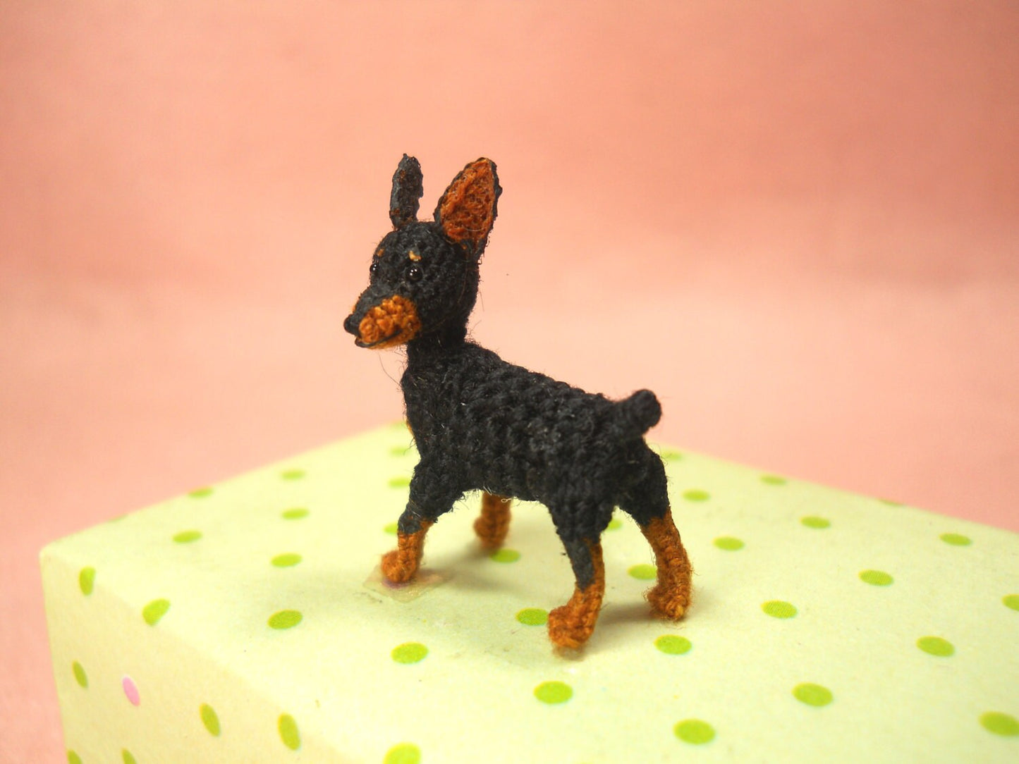 Doberman - Tiny Crochet Miniature Dog Stuffed Animals - Made To Order