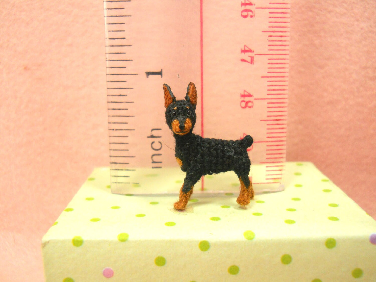 Doberman - Tiny Crochet Miniature Dog Stuffed Animals - Made To Order