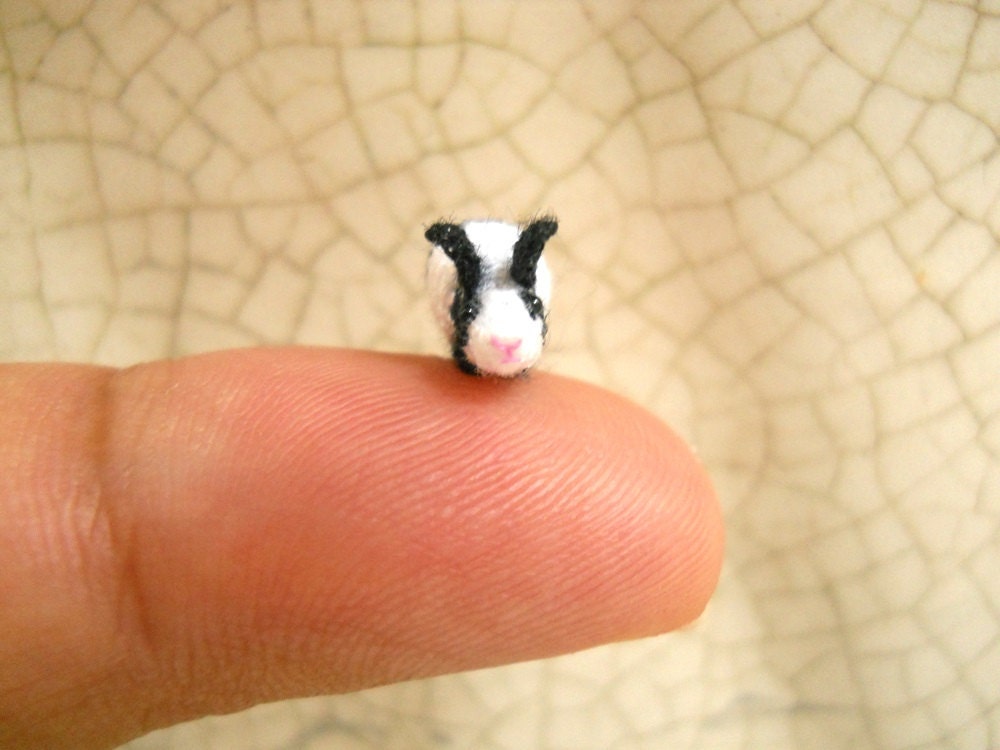 Mini Bunny Rabbit Amigurumi - Micro Crochet Tiny Animal Doll - Made To Order
