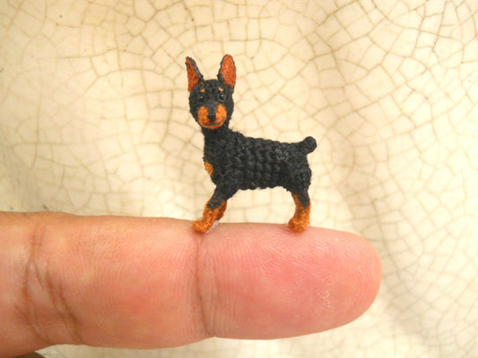 Doberman - Tiny Crochet Miniature Dog Stuffed Animals - Made To Order