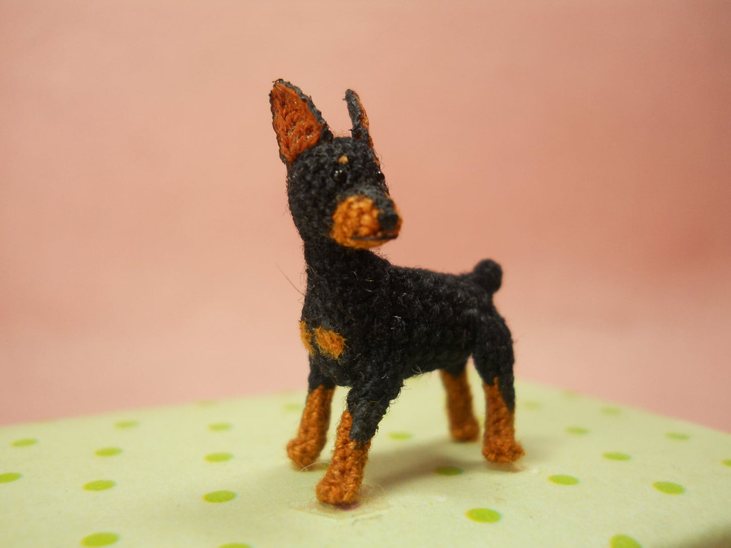 Doberman - Tiny Crochet Miniature Dog Stuffed Animals - Made To Order