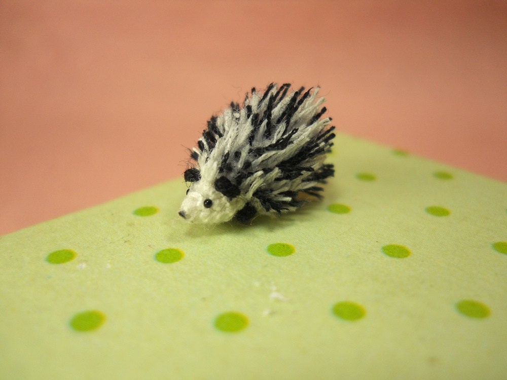 Micro Mini Hedgehog Amigurumi - Miniature Doll Tiny Stuffed Animals - Made To Order