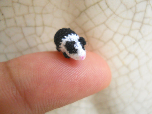 Mini Guinea Pig Amigurumi - Micro Crochet Dollhouse Miniature Animal - Made To Order