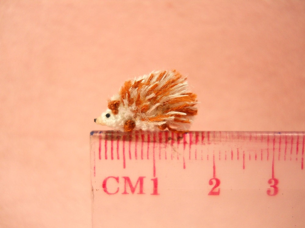 Mini Hedgehog Amigurumi - Micro Crochet Miniature Tiny Stuffed Animals - Made To Order