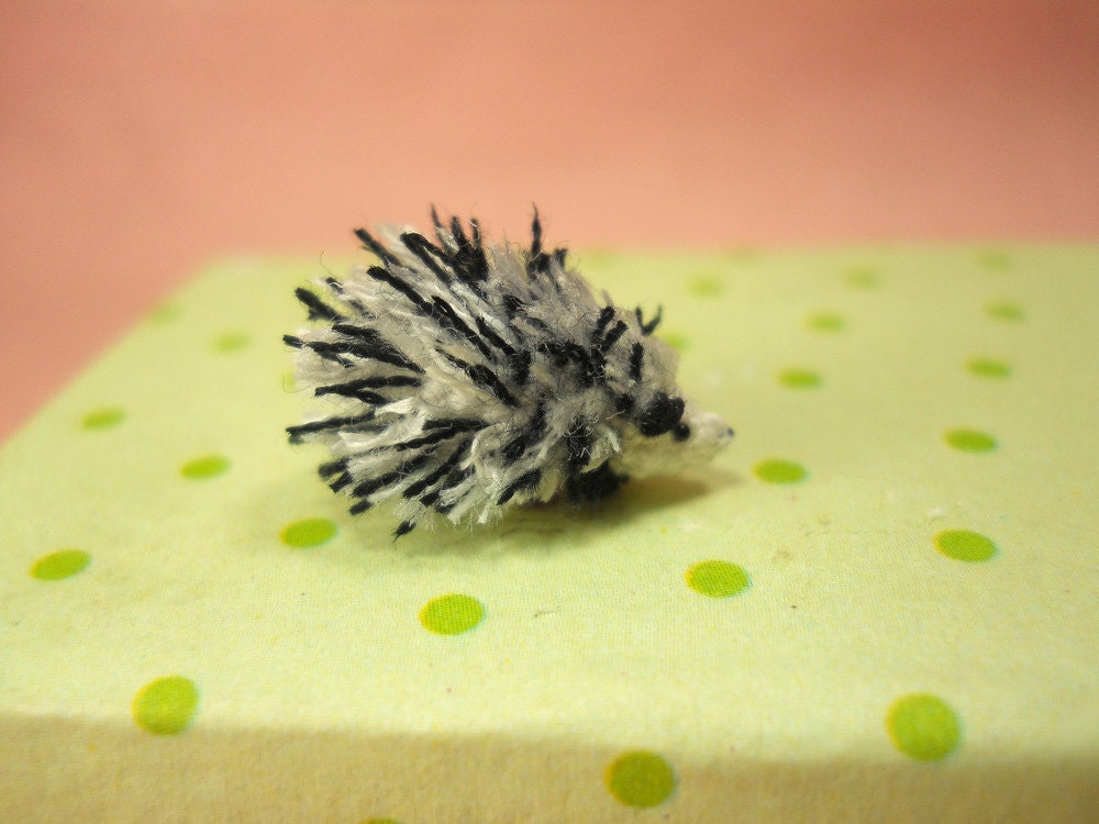 Micro Mini Hedgehog Amigurumi - Miniature Doll Tiny Stuffed Animals - Made To Order