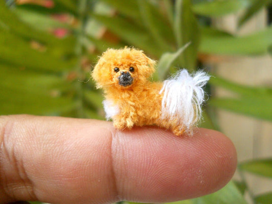 Tibertan Spaniel Puppy - Tiny Crochet Miniature Dog Stuffed Animals - Made To Order
