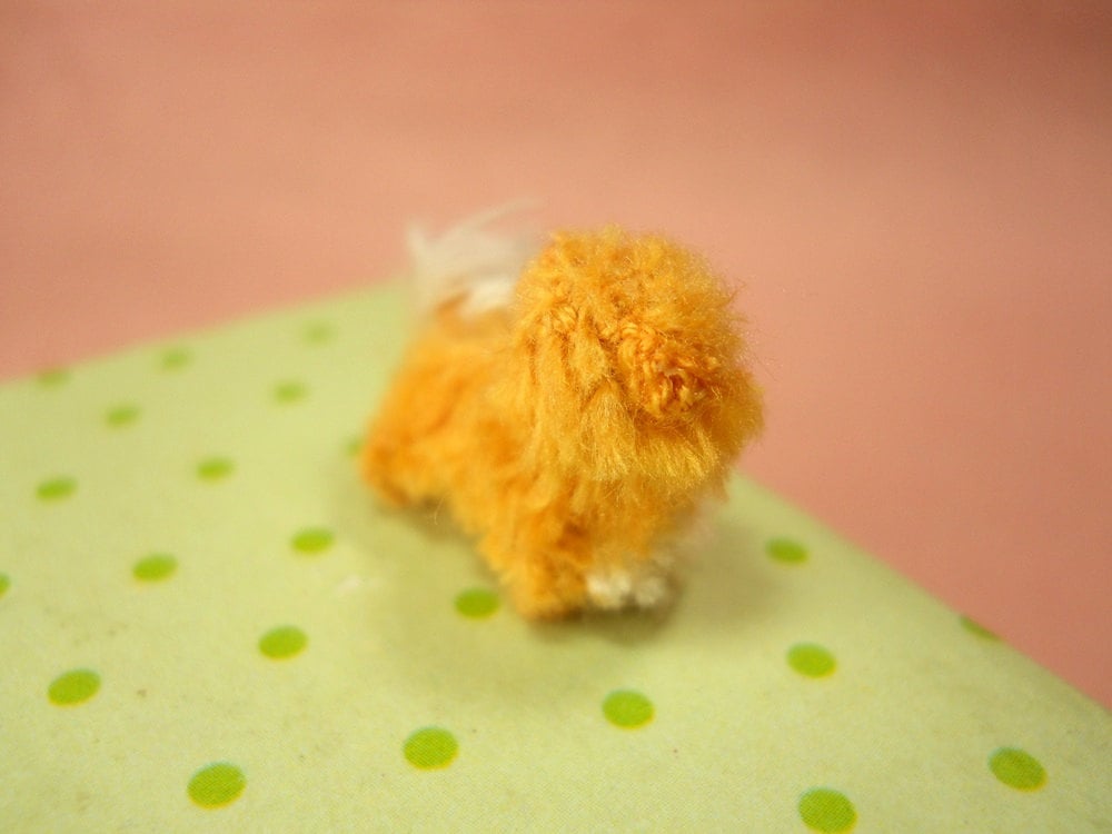 Tibertan Spaniel Puppy - Tiny Crochet Miniature Dog Stuffed Animals - Made To Order