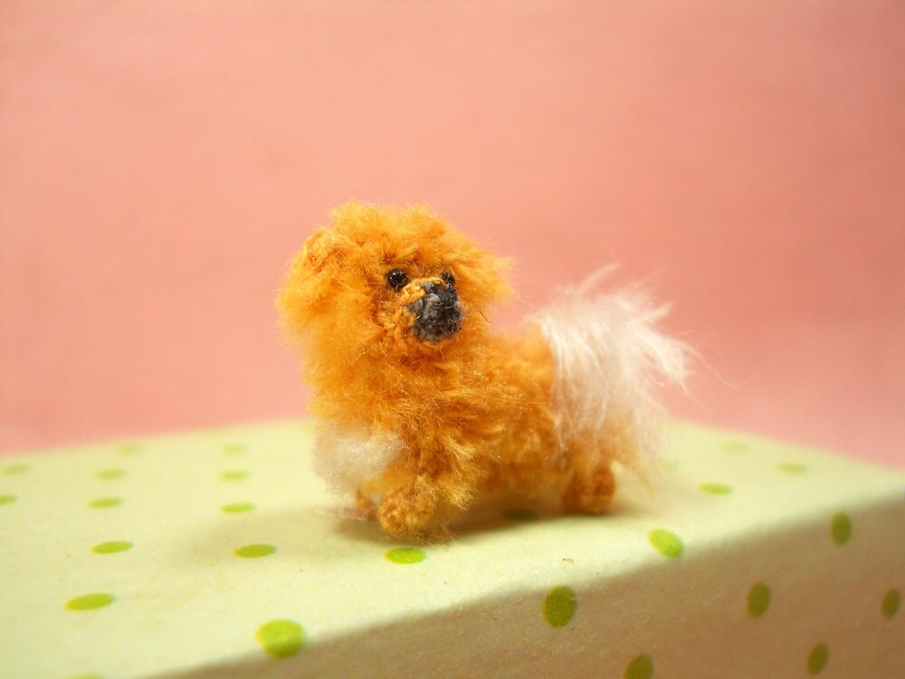 Tibertan Spaniel Puppy - Tiny Crochet Miniature Dog Stuffed Animals - Made To Order