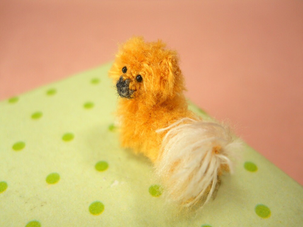 Tibertan Spaniel Puppy - Tiny Crochet Miniature Dog Stuffed Animals - Made To Order