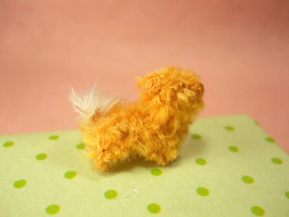 Tibertan Spaniel Puppy - Tiny Crochet Miniature Dog Stuffed Animals - Made To Order