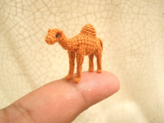 1 Inch Dromedary Camel Amigurumi - Micro Miniature Crochet Stuffed Animals - Made To Order