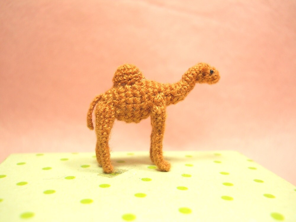 1 Inch Dromedary Camel Amigurumi - Micro Miniature Crochet Stuffed Animals - Made To Order