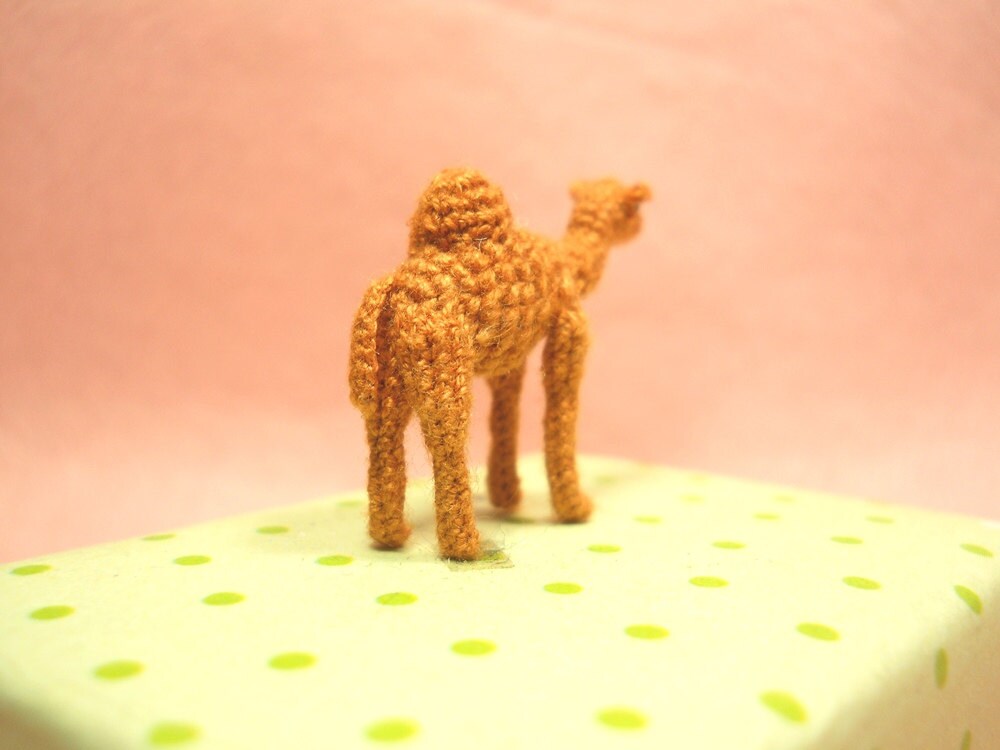 1 Inch Dromedary Camel Amigurumi - Micro Miniature Crochet Stuffed Animals - Made To Order