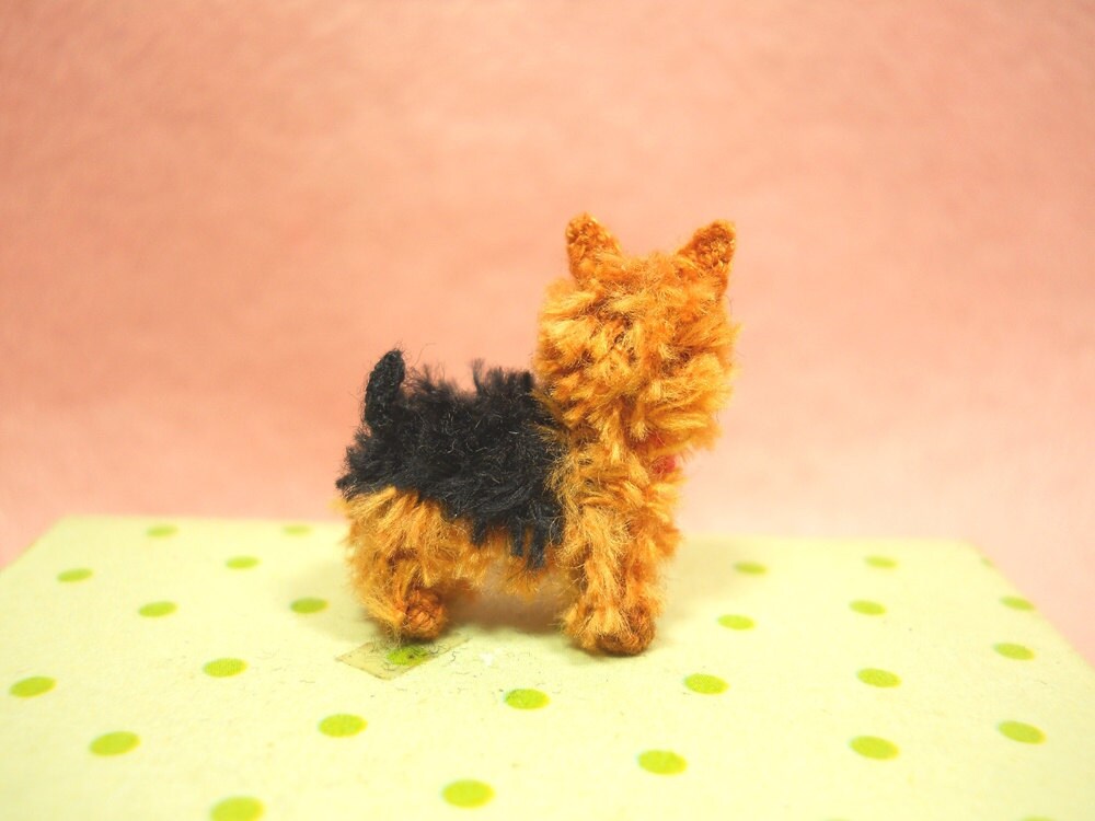 Silky Terrier Puppy - Tiny Crochet Miniature Dog Stuffed Animals - Made To Order