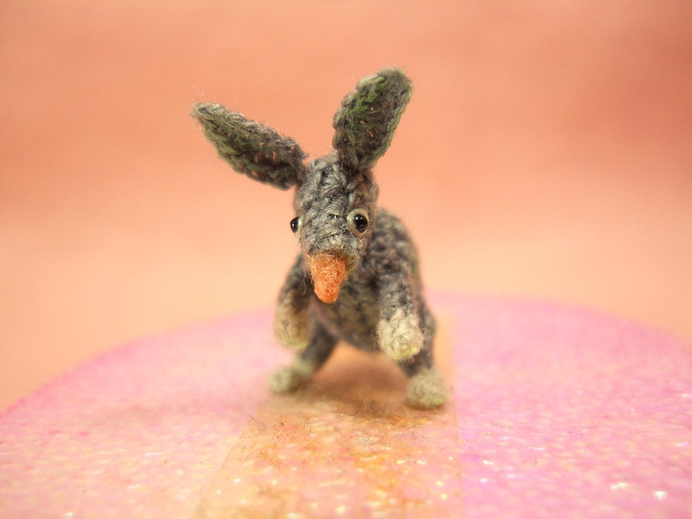 Micro Mini Bilby Amigurumi - Miniature Crochet Mouse Stuffed Animals - Made To Order