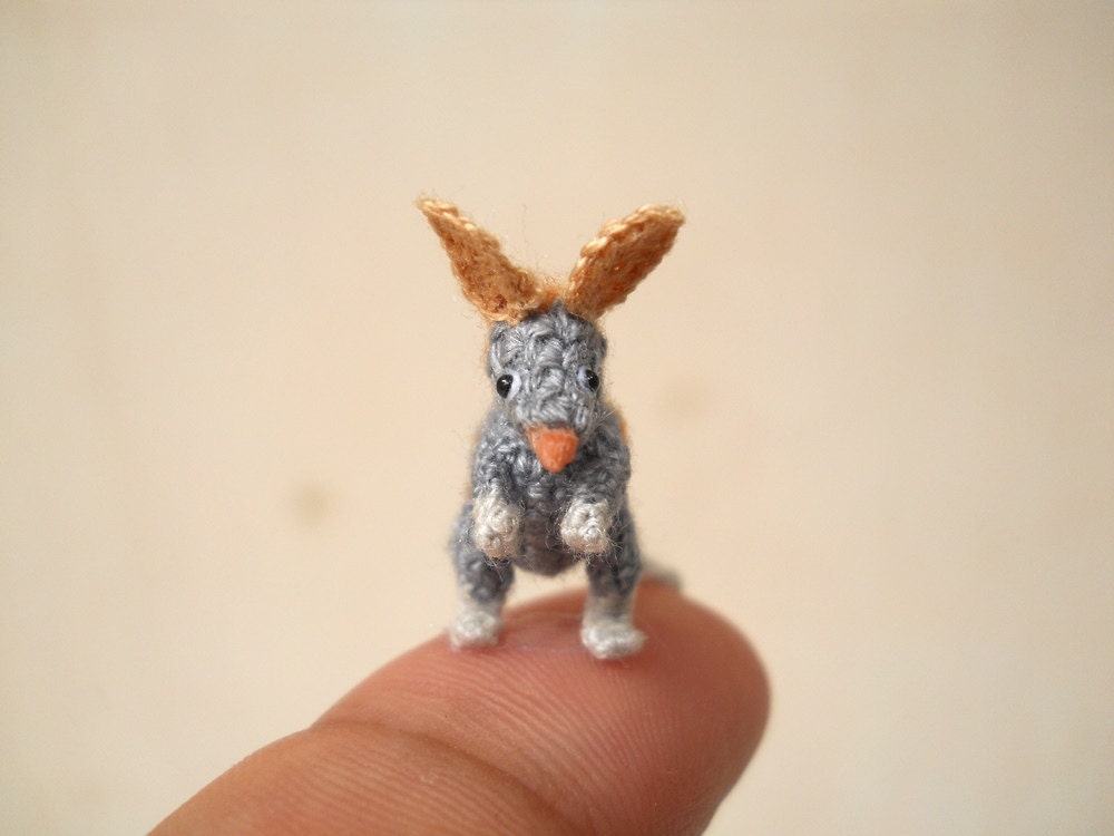 Miniature Bilby Amigurumi - Mini Crochet Rabbit Stuffed Animals - Made To Order