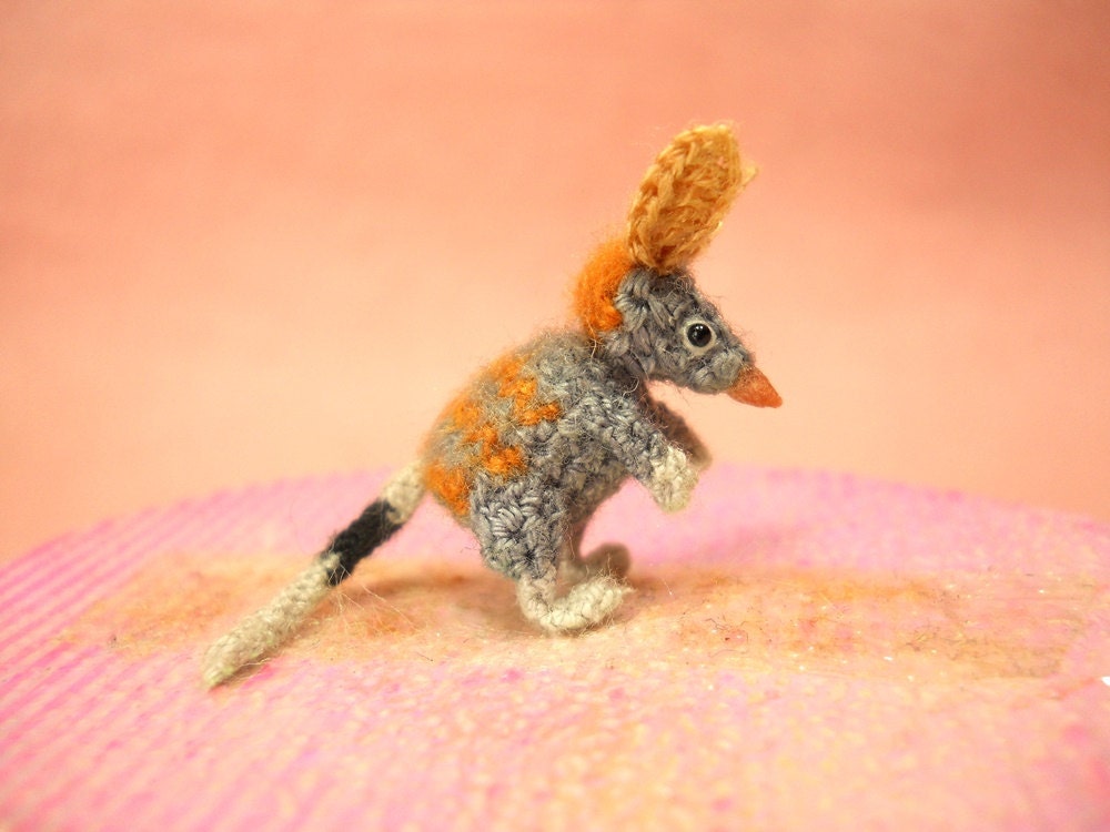Miniature Bilby Amigurumi - Mini Crochet Rabbit Stuffed Animals - Made To Order