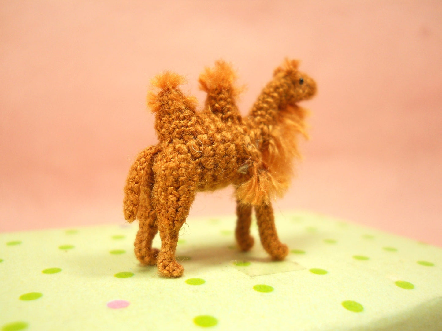 1 Inch Bactrian Camel Amigurumi - Micro Miniature Crochet Stuffed Animals - Made To Order