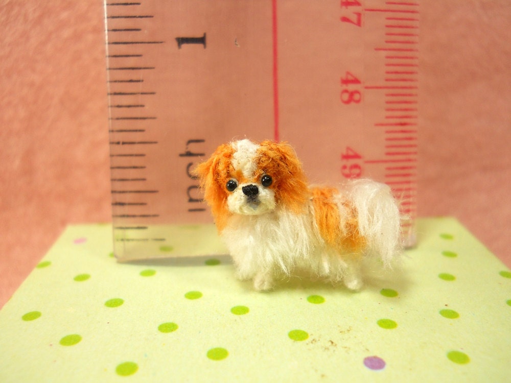 Miniature Japanese Chin - Tiny Crochet Tiny Dog Stuffed Animals - Made To Order