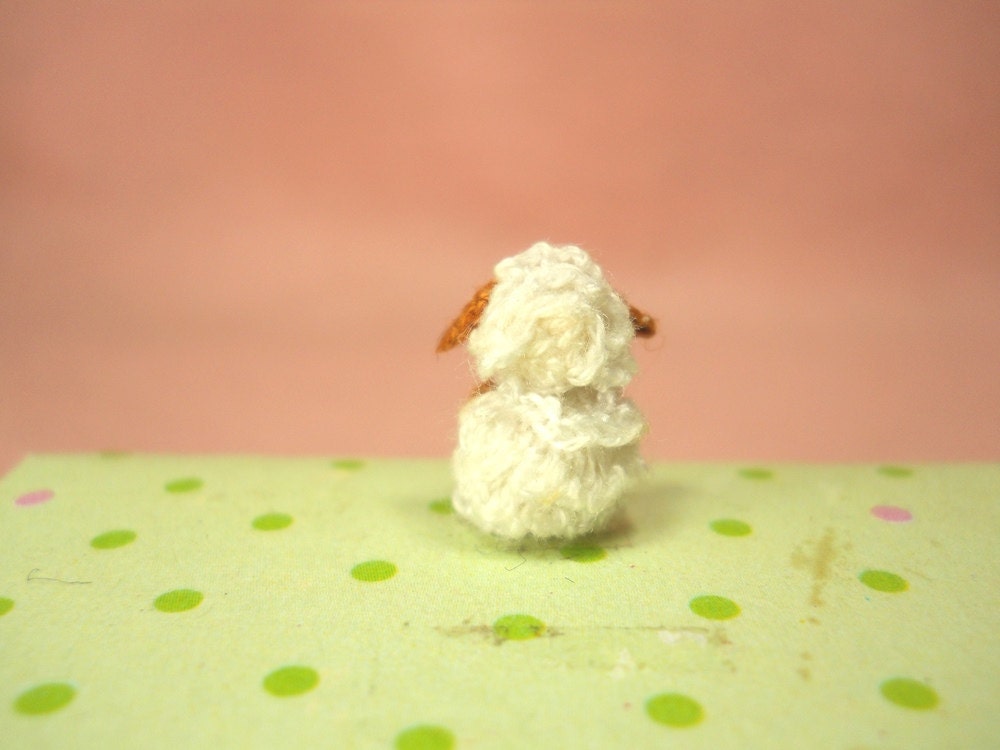 Cute Fawn Sheep - Micro Crochet Tiny Sheep - Made to Order