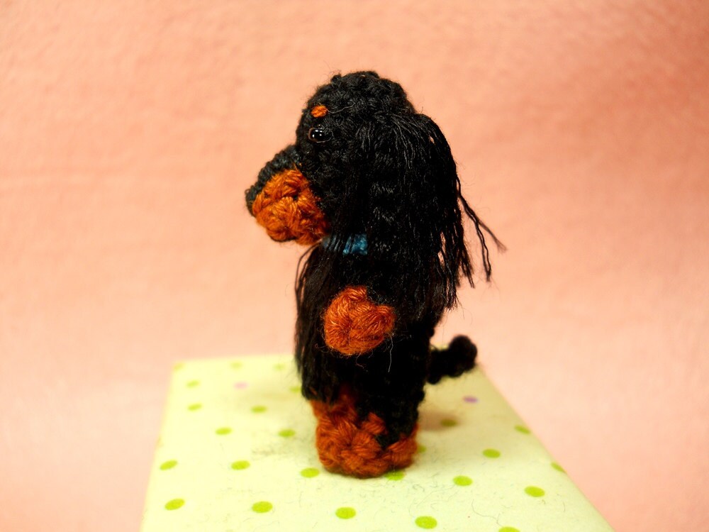 Black Brown Setter - Crochet Miniature Gundog Stuffed Animals - Made To Order